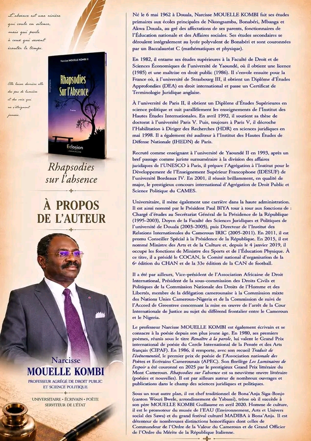 « Les Rhapsodies sur l'absence » : Narcisse Mouelle Kombi célèbre la résilience, l'humanisme et l'enracinement 1784139169237