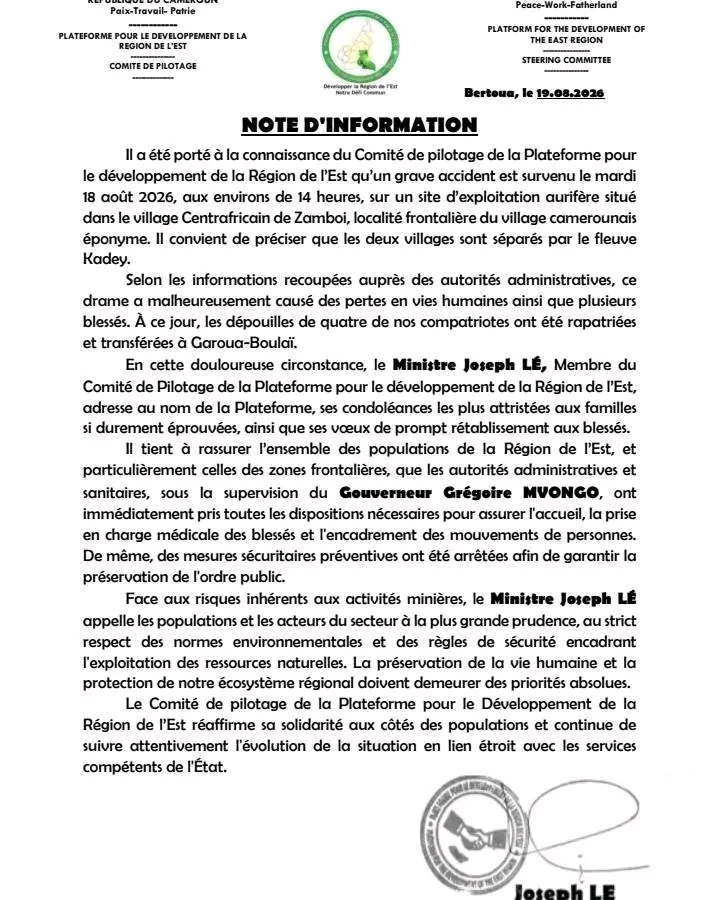 Drame de Zamboi : Joseph LE adresse sa compassion et rassure les populations sur les dispositions sanitaires et sécuritaires entreprises 1787140713811